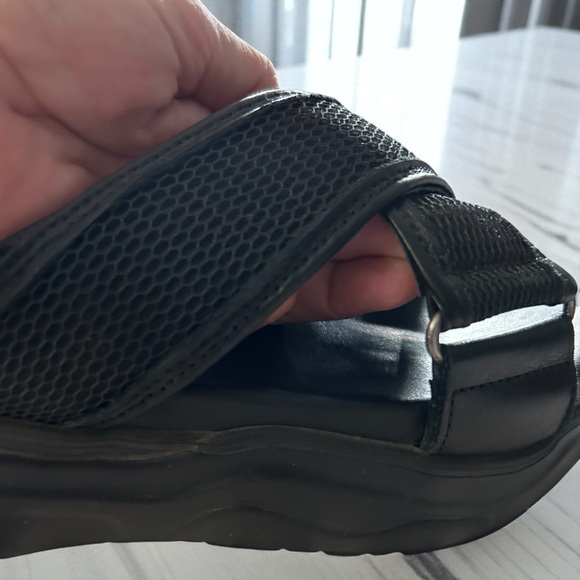 NWT SELECTED FEMME Nollie Chunky Sandals Leather Platform Black 40 US 9 - Picture 4 of 14